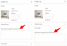 Theme content option for gift note